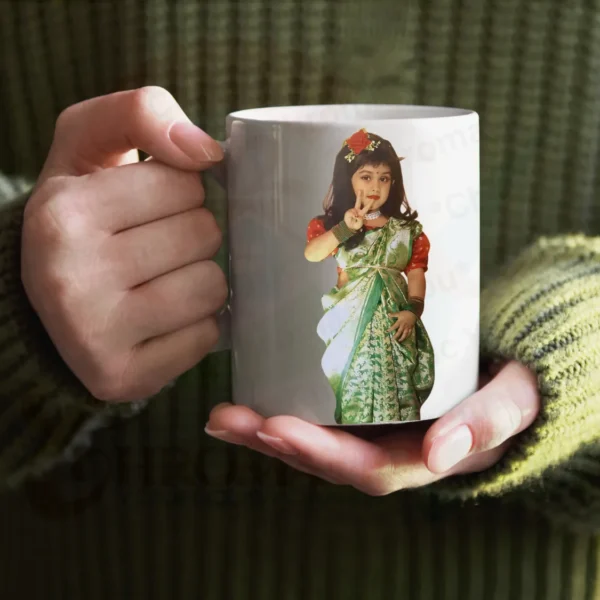 Custom White Mug with Photo or Text for Gift - Image 3