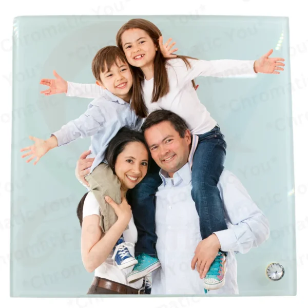 Custom printed square glass frame – personalized photo frame for gifting and décor by Chromatic You