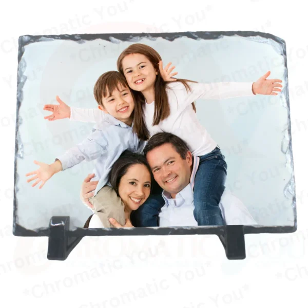 Customized stone slate photo frame rectangle shape – personalized photo printed on natural rock by Chromatic You
