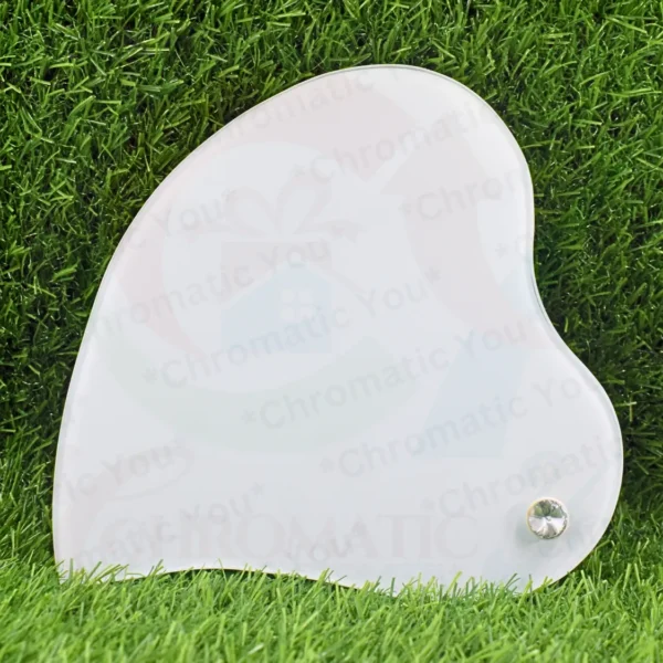 Heart shape custom sublimation tempered glass photo frame – personalized photo frame with custom design by Chromatic You
