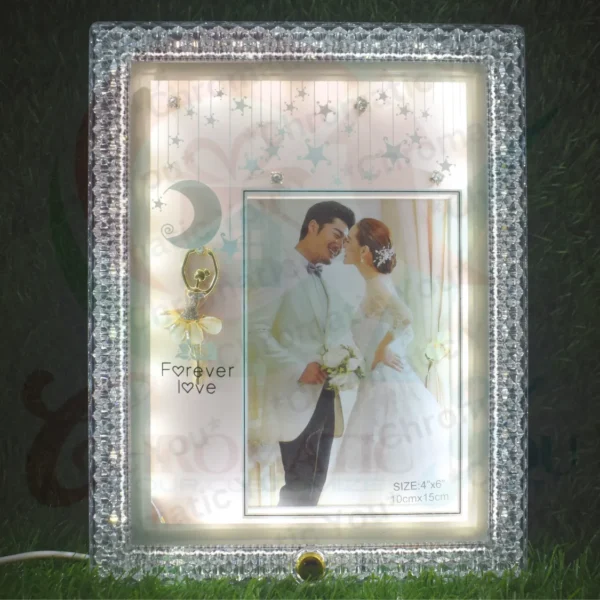 LED photo frame with adjustable color temperature – personalized glowing photo gift with touch control by Chromatic You