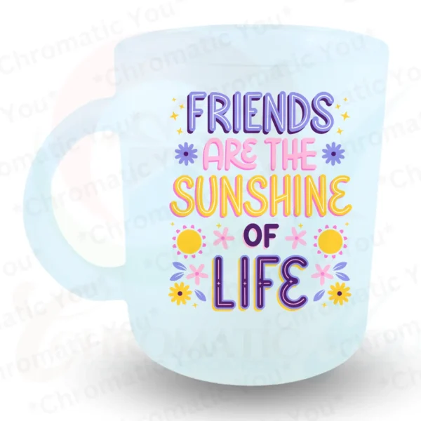 Custom frosted glass mug with personalized name and design – ideal gift from Chromatic You