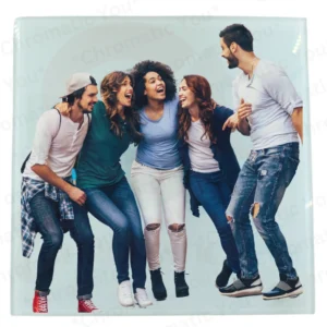 Personalized square glass photo frame – custom printed photo frame for gifts and décor by Chromatic You