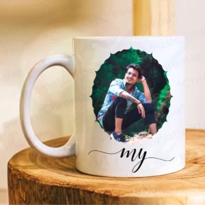 Personalized or customized white coffee mug for gift – add photo, name or message by Chromatic You